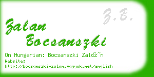 zalan bocsanszki business card